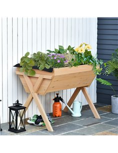 Outsunny Wooden Planter Raised Bed Container Garden Plant Stand, 845-288 2