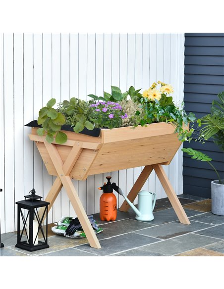 Outsunny Wooden Planter Raised Bed Container Garden Plant Stand, 845-288 - pic 46580 | FastDaddyshop