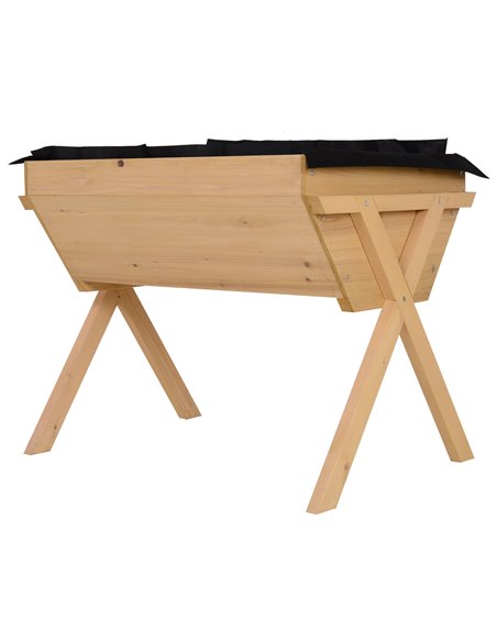 Outsunny Wooden Planter Raised Bed Container Garden Plant Stand Vegetable Flower Box with Liner 100 L x 70 W x 80 H cm 845-288 - pic 46587 | FastDaddyshop