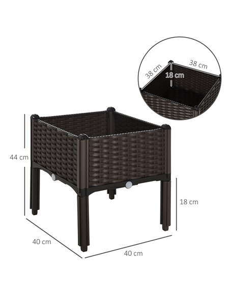 Outsunny Garden Raised Bed Elevated Patio Flower Plant, 845-290 - pic 46599 | FastDaddyshop