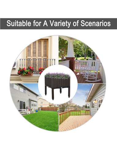 Outsunny Garden Raised Bed Elevated Patio Flower Plant Planter Box Vegetables Planting Container PP 845-290