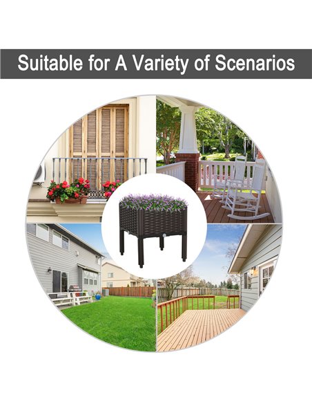 Outsunny Garden Raised Bed Elevated Patio Flower Plant Planter Box Vegetables Planting Container PP 845-290 - pic 46600 | FastDaddyshop
