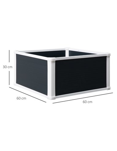 Outsunny Garden Raised Bed Planter Grow Containers for Outdoor Patio Plant Flower Vegetable Pot PP 60 x 60 x 30 cm 845-452