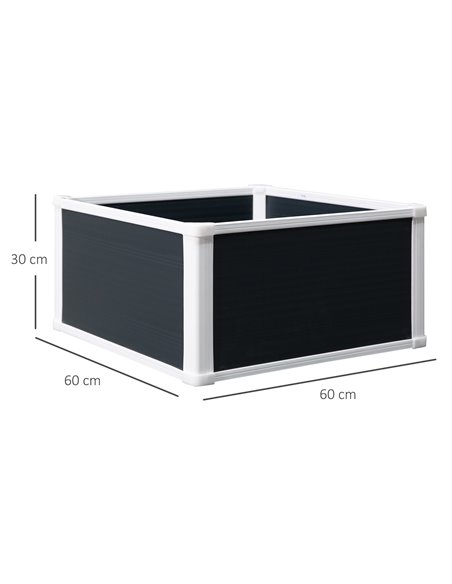 Outsunny Garden Raised Bed Planter Grow Containers for Outdoor Patio Plant Flower Vegetable Pot PP 60 x 60 x 30 cm 845-452 - pic 46626 | FastDaddyshop