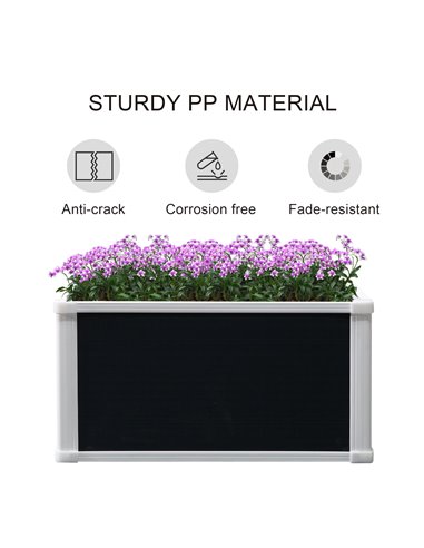 Outsunny Garden Raised Bed Planter Grow Containers for Outdoor Patio Plant Flower Vegetable Pot PP 60 x 60 x 30 cm 845-452
