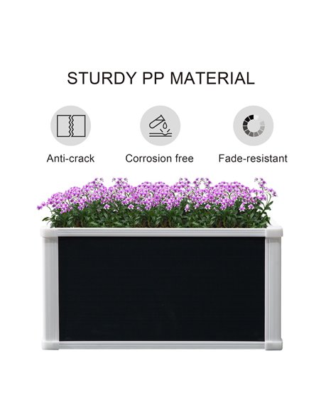 Outsunny Garden Raised Bed Planter Grow Containers for Outdoor Patio Plant Flower Vegetable Pot PP 60 x 60 x 30 cm 845-452 - pic 46628 | FastDaddyshop