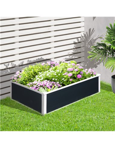 Outsunny Garden Raised Bed Planter Grow Containers, Grey-White 845-452V01