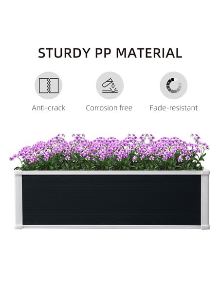 Outsunny Garden Raised Bed Planter Grow Containers for Outdoor Patio Plant Flower Vegetable Pot PP 100 x 80 x 30 cm 845-452V01 - pic 46636 | FastDaddyshop
