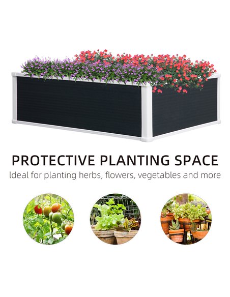 Outsunny Garden Raised Bed Planter Grow Containers for Outdoor Patio Plant Flower Vegetable Pot PP 100 x 80 x 30 cm 845-452V01 - pic 46638 | FastDaddyshop