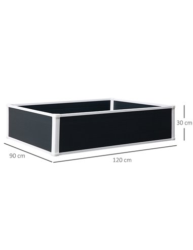 Outsunny Garden Raised Bed Planter Grow Containers for Outdoor Patio Plant Flower Vegetable Pot PP 120 x 90 x 30 cm 845-452V02