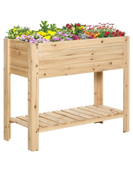 Outsunny Wooden Planter Raised Garden Plant Stand 100x40x84cm, 845-442 - pic 46651 | FastDaddyshop