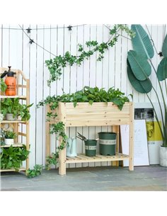 Outsunny Wooden Planter Raised Garden Plant Stand 100x40x84cm, 845-442 2