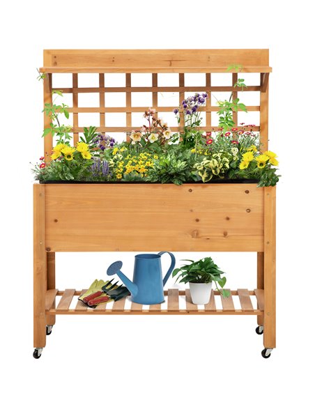 Outsunny Raised Elevated Garden Wooden Bed Planter 105x40x135 cm, 845-475V01 - pic 46660 | FastDaddyshop