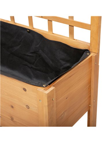Outsunny Wooden Planter Raised Elevated Garden Bed Planter Flower Herb Boxes for Vegetables with 2 Shelves Solid Wood 105x40x135