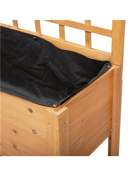 Outsunny Wooden Planter Raised Elevated Garden Bed Planter Flower Herb Boxes for Vegetables with 2 Shelves Solid Wood 105x40x135 - pic 46667 | FastDaddyshop