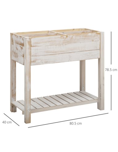Outsunny Garden Wooden Planter, Raised Bed Elevated Grow Box 845-444