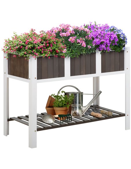 Outsunny Raised Elevated Wooden Garden Bed Planter 119x57x89cm, 845-473 - pic 46678 | FastDaddyshop