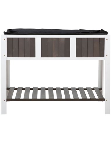 Outsunny Wooden Planter Raised Elevated Garden Bed Planter Flower Boxes with Shelf Solid Wood Outdoor/Indoor, 119x57x89cm 845-47