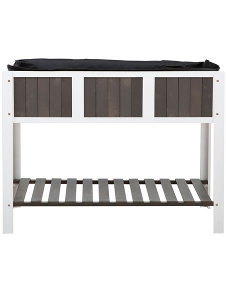 Outsunny Wooden Planter Raised Elevated Garden Bed Planter Flower Boxes with Shelf Solid Wood Outdoor/Indoor, 119x57x89cm 845-47 - pic 46685 | FastDaddyshop