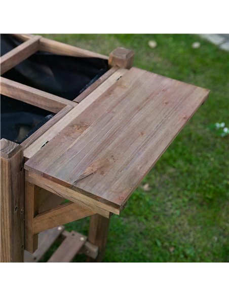 Outsunny Wooden Plant Stand Wooden Planter Raised Garden Plant Stand Outdoor Tall Flower Bed Box with Bottom Shelf, Brown, 123 x - pic 46693 | FastDaddyshop