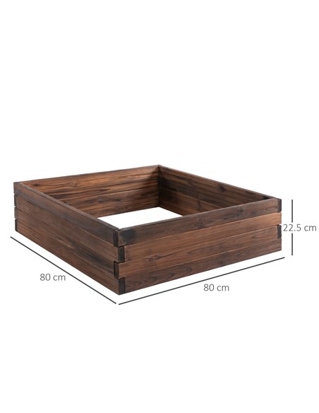 Outsunny Garden Wooden Raised Bed Planter Grow Containers For Outdoor Patio Plant Flower Vegetable 80L x 80W x 22.5H cm 845-453 - pic 46698 | FastDaddyshop
