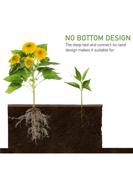 Outsunny Garden Wooden Raised Bed Planter Grow Containers For Outdoor Patio Plant Flower Vegetable 80L x 80W x 22.5H cm 845-453 - pic 46700 | FastDaddyshop