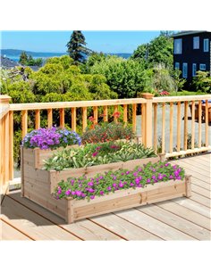 Outsunny 3-Tier Wooden Raised Garden Bed, Planter Box Stand 124x124x56cm, 845-451 2