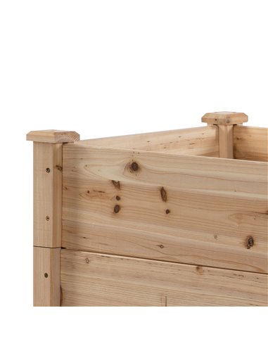 Outsunny Wooden Raised Garden Bed 3-Tier Planter Kit Elevated Planter Box Stand for Yard & Patio 124 x 124 x 56 cm 845-451
