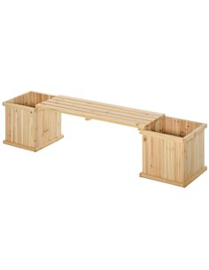 Outsunny Wooden Garden Planter & Bench Combination 176x38x40 cm, 845-438ND
