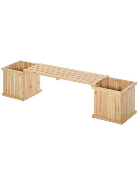 Outsunny Wooden Garden Planter & Bench Combination 176x38x40 cm, 845-438ND - pic 46714 | FastDaddyshop