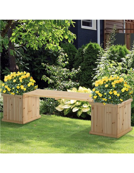 Outsunny Wooden Garden Planter & Bench Combination 176x38x40 cm, 845-438ND - pic 46715 | FastDaddyshop