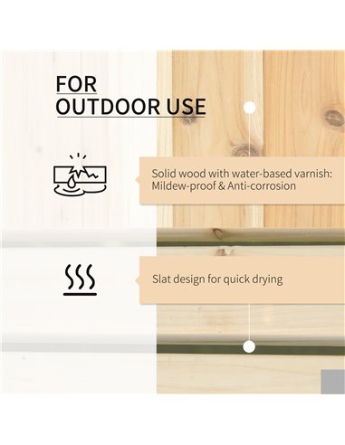 Outsunny Wooden Garden Planter & Bench Combination Garden Raised Bed Patio Park Natural 176 x 38 x 40 cm 845-438ND