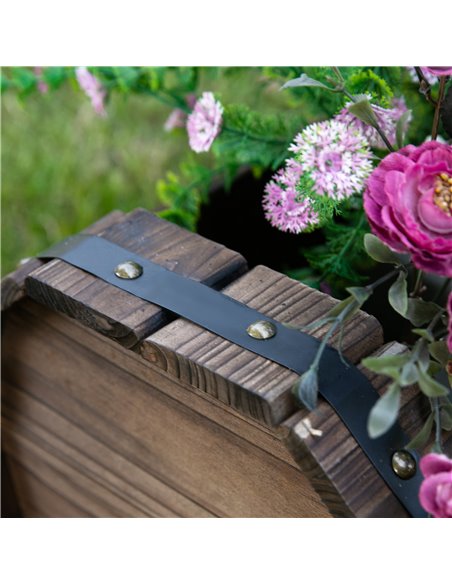 Outsunny 2PCs Wooden Planter Box Flower Plant Pot Outdoor & Indoor Flower Beds Plant Box with Solid Wood Carbonized Colour 845-4 - pic 46730 | FastDaddyshop