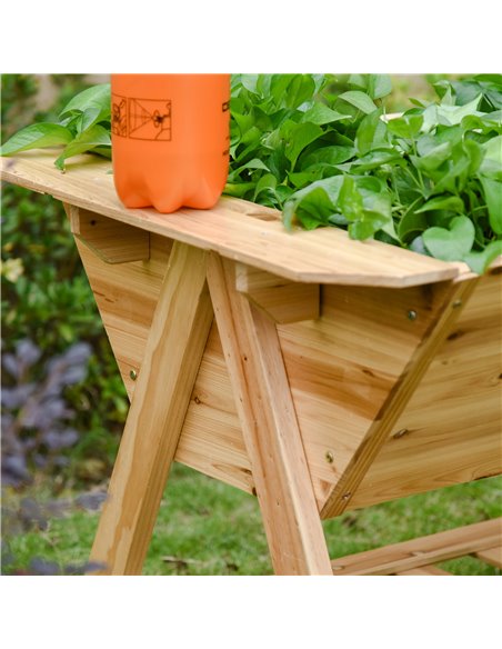 Outsunny Free Standing Wooden Planter Garden Raised Bed Planter Box Outdoor Patio with Storage Shelf Plates 845-469 - pic 46748 | FastDaddyshop