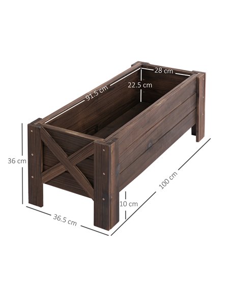 Outsunny Garden Raised Bed Planter Grow Containers 100x36.5x36 cm 845-458 - pic 46752 | FastDaddyshop
