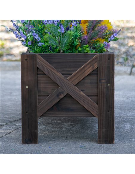 Outsunny Garden Raised Bed Planter Grow Containers for Outdoor Patio Plant Flower Vegetable Pot Fir Wood, 100 x 36.5 x 36 cm 845 - pic 46756 | FastDaddyshop