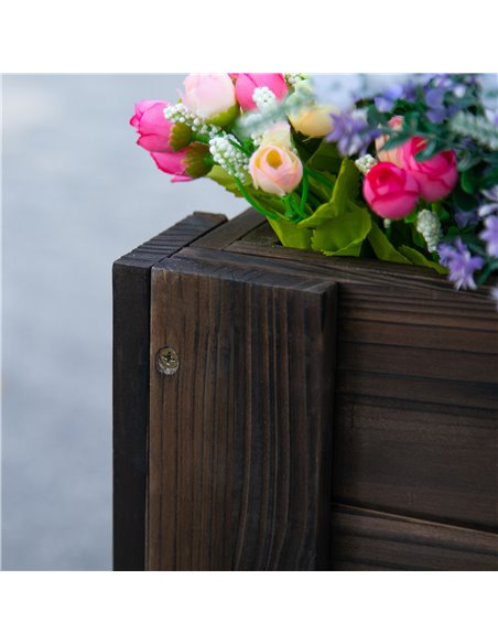 Outsunny Garden Raised Bed Planter Grow Containers for Outdoor Patio Plant Flower Vegetable Pot Fir Wood, 100 x 36.5 x 36 cm 845 - pic 46757 | FastDaddyshop