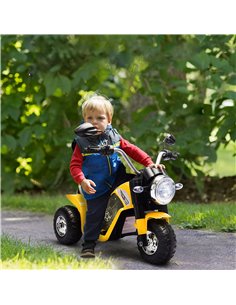 HOMCOM Kids Electric Motorcycle Ride-On Toy 3-Wheels Battery Powered Motorbike Rechargeable 6V with Horn Headlights for 18 - 36 