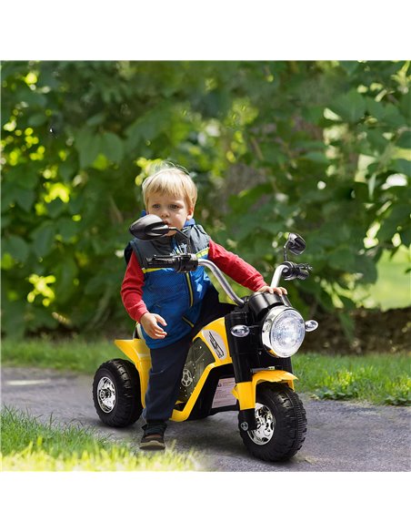 HOMCOM Kids Electric Motorcycle Ride-On Toy 3-Wheels Battery Powered Motorbike Rechargeable 6V with Horn Headlights for 18 - 36  - pic 4676 | FastDaddyshop
