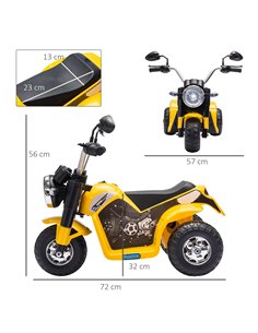 HOMCOM Kids Electric Motorcycle Ride-On Toy 3-Wheels Battery Powered Motorbike Rechargeable 6V with Horn Headlights for 18 - 36  2