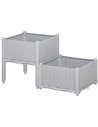 Outsunny Set of 2 Garden Raised Bed Elevated Flower Plant 40x40x44cm, 845-290V01GY