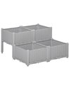 Outsunny Set of 4 Garden Raised Bed Elevated Flower Plant, Grey 845-290V02GY