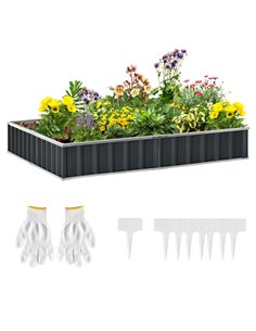 Outsunny Metal Raised Garden Bed, Large Steel Planter Box 258x90cm, 845-644CG