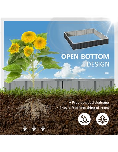 Outsunny Metal Raised Garden Bed, DIY Large Steel Planter Box, No Bottom w/ A Pairs of Glove for Backyard, Patio to Grow Vegetab