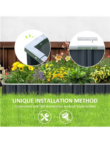 Outsunny Metal Raised Garden Bed, DIY Large Steel Planter Box, No Bottom w/ A Pairs of Glove for Backyard, Patio to Grow Vegetab
