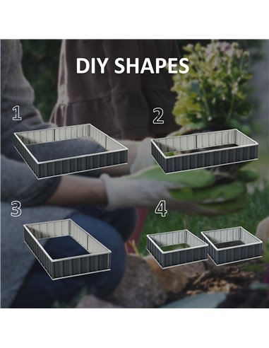 Outsunny Metal Raised Garden Bed, DIY Large Steel Planter Box, No Bottom w/ A Pairs of Glove for Backyard, Patio to Grow Vegetab