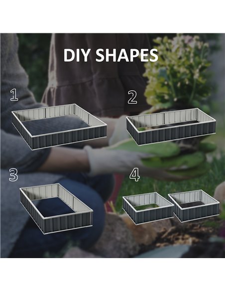 Outsunny Metal Raised Garden Bed, DIY Large Steel Planter Box, No Bottom w/ A Pairs of Glove for Backyard, Patio to Grow Vegetab - pic 46800 | FastDaddyshop