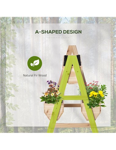 Outsunny Wood Raised Garden Bed, Outdoor Planter Box with Stand, Nonwoven Fabric for Vegetables, Herbs, Flowers, Natural 845-683