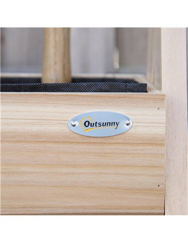 Outsunny Wood Raised Garden Bed, Outdoor Planter Box with Stand, Nonwoven Fabric for Vegetables, Herbs, Flowers, Natural 845-683