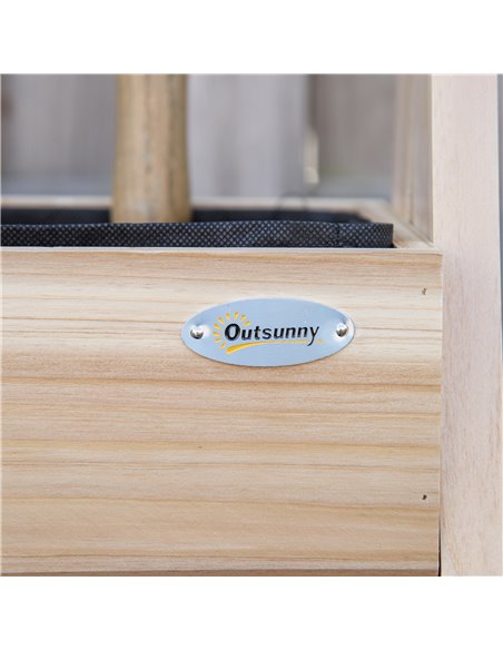 Outsunny Wood Raised Garden Bed, Outdoor Planter Box with Stand, Nonwoven Fabric for Vegetables, Herbs, Flowers, Natural 845-683 - pic 46820 | FastDaddyshop